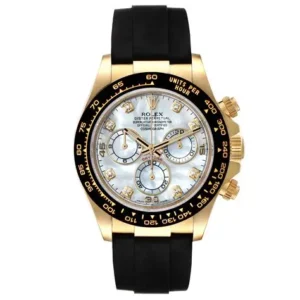 Rolex Daytona Yellow Gold White Index Dial Ceramic Bezel Oysterflex Rubber Bracelet 116518LN