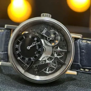 Breguet Tradition Silver & Grey Dial Black 40 MM Watch for Men